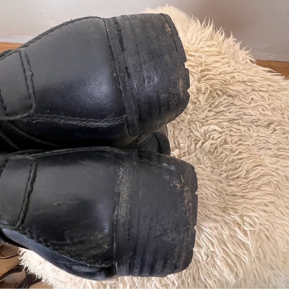 BORN SHOOTIES ANKLE BOOTS. Black- zipper openings. Buckles & Straps embellished - Picture 5 of 6